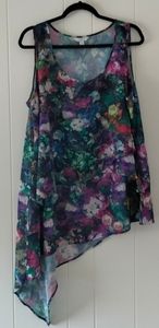 JCP Boutique Floral Sleeveless Tunic 2X